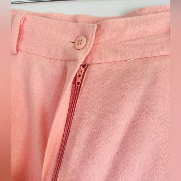 Vintage Pink Trousers Pants 100% Wool Grandmacore Coquette Girl Womens Size 8 - Picture 4 of 8